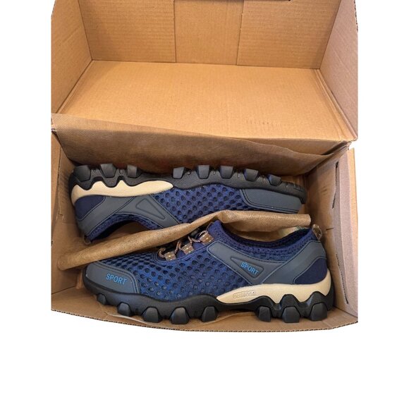 Alcubieree Sport Men's Size 8.5 EU 42 Mesh Sneaker NWB Navy Black - Picture 3 of 14